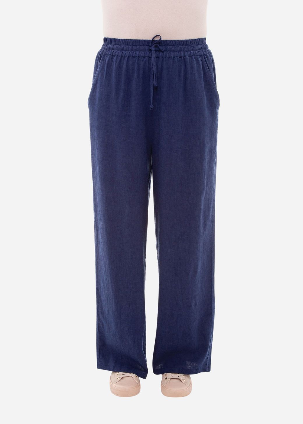 Linen Viscose Elastic Waist Trouser