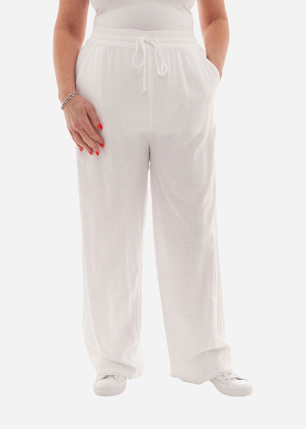 Linen Viscose Elastic Waist Trouser
