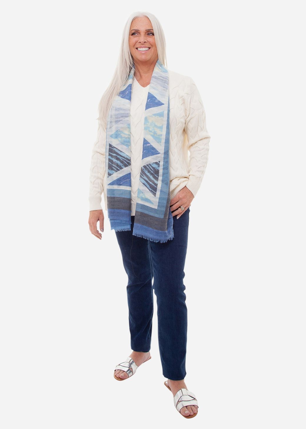 Multi Triangle Basket Weave Scarf