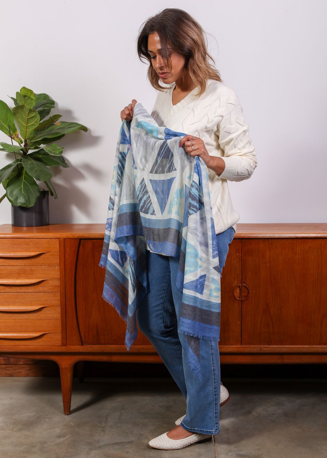 Multi Triangle Basket Weave Scarf