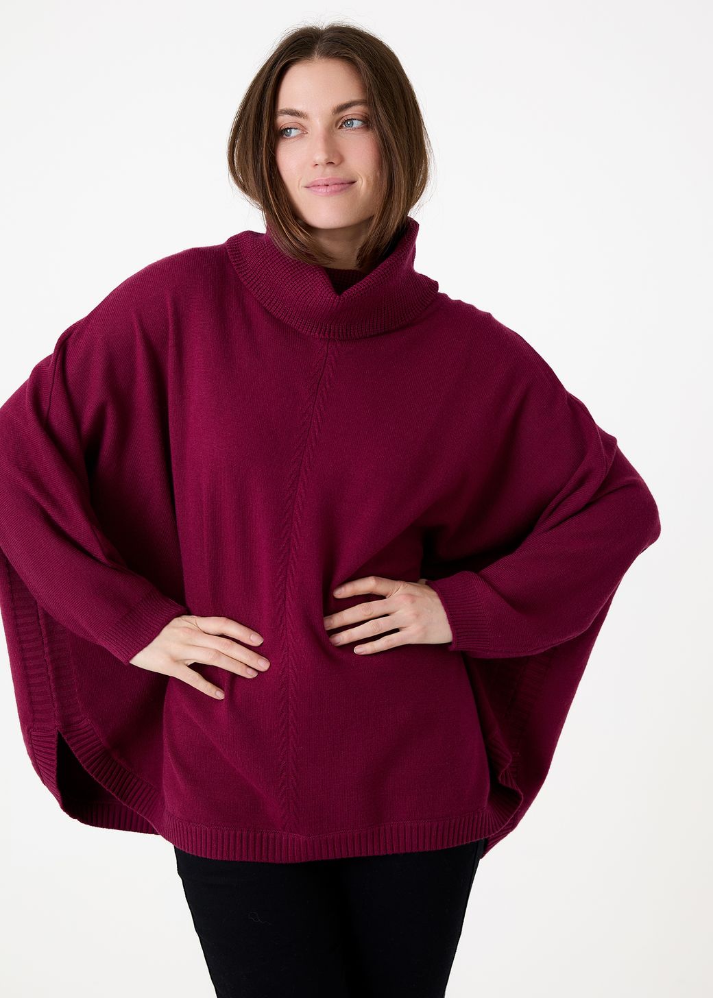 Cashmere Like Mini Cable Roll Neck Jumper