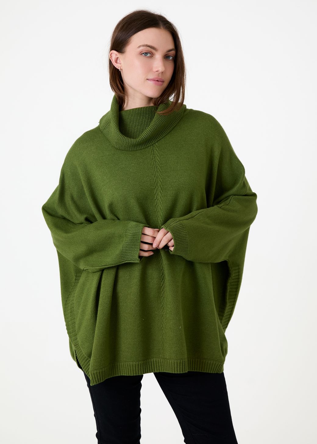 Cashmere Like Mini Cable Roll Neck Jumper