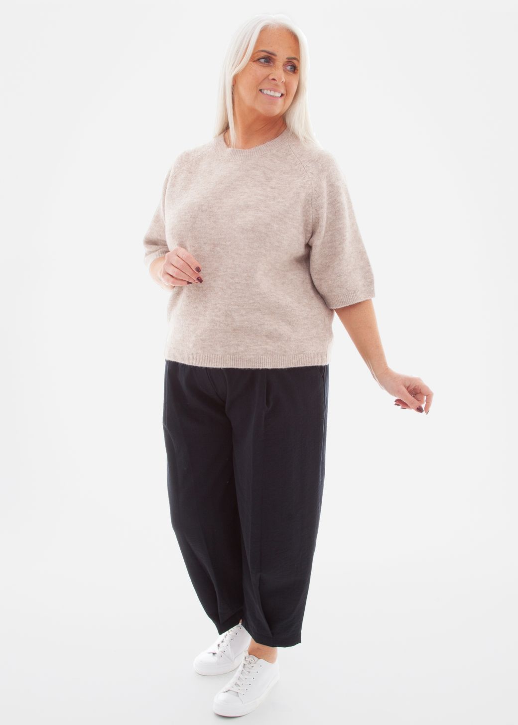 Twill Pleat Front Elastic Waist Trouser