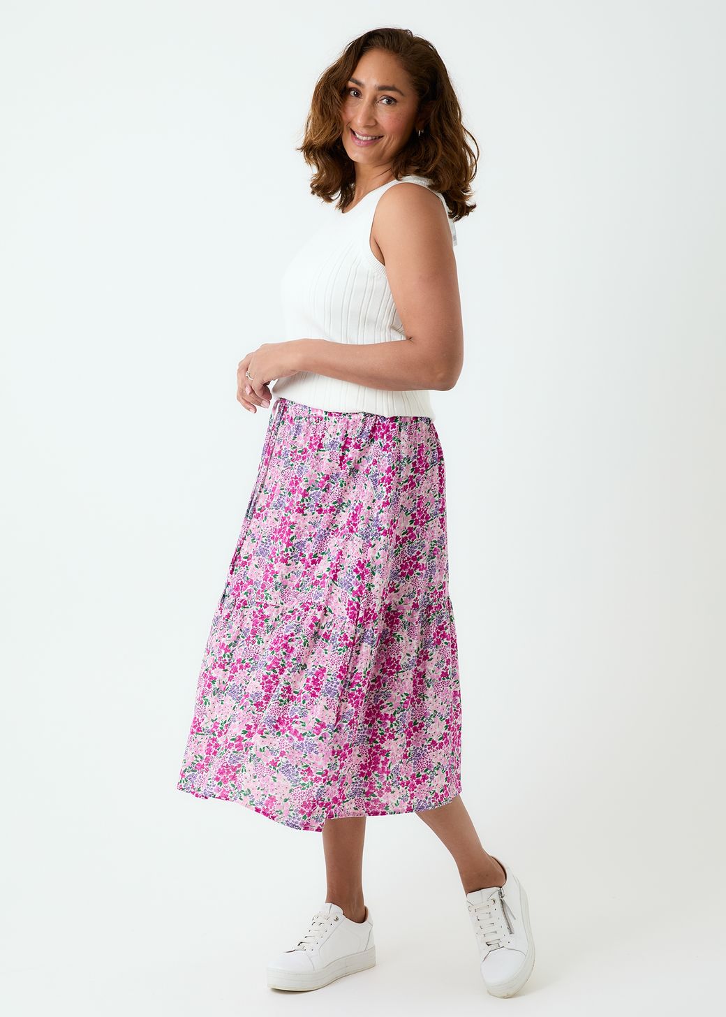 Ditsy Cluster Single Tier Skirt