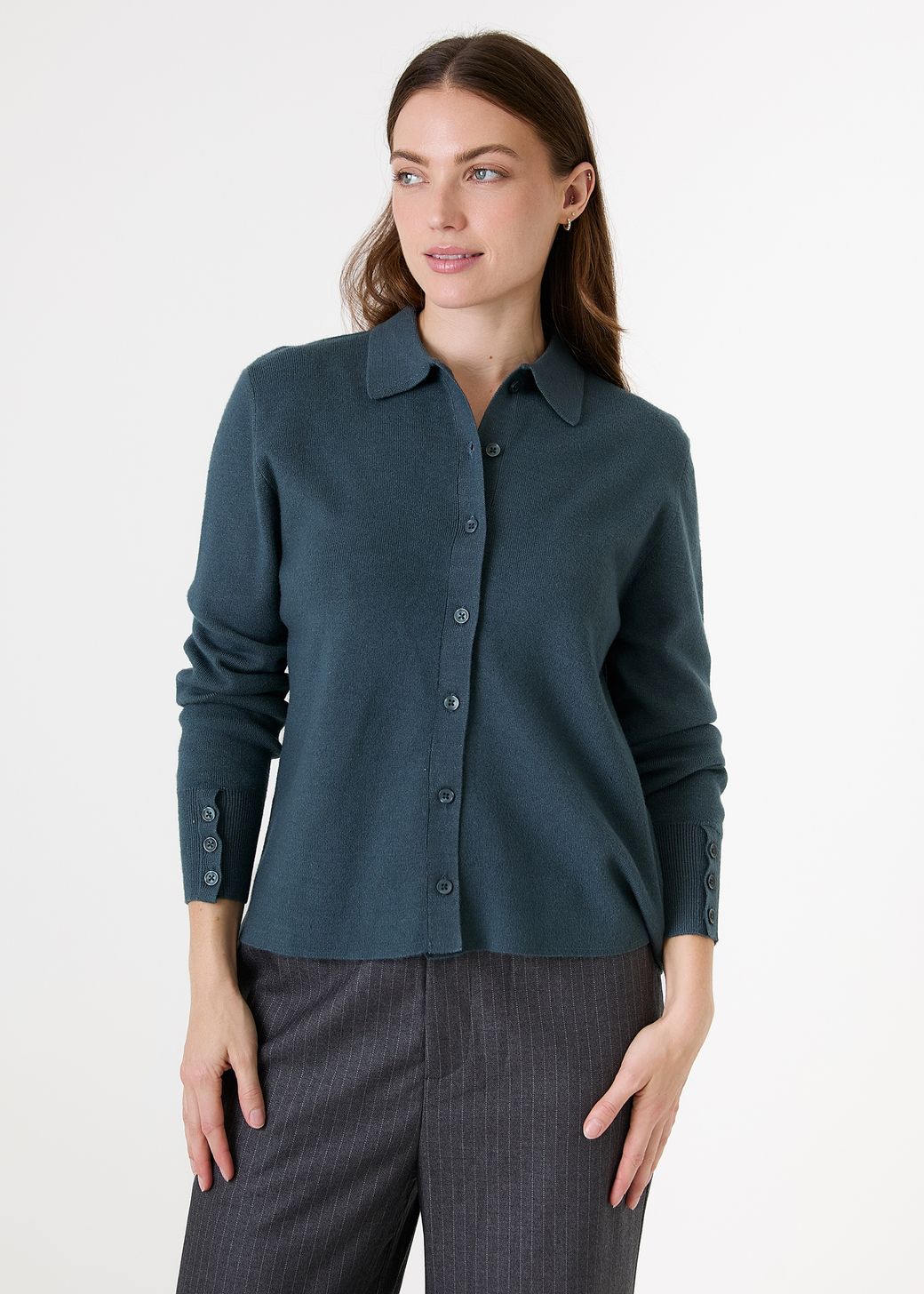 Cashmere Like Knitted Shirt