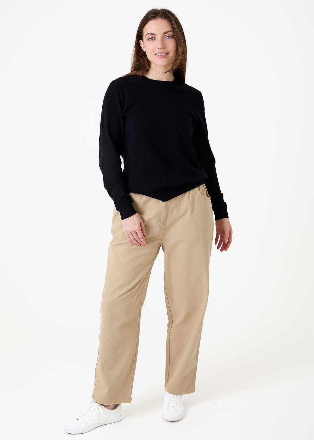 Fitted Crew Neck Long Sleeve Jumper