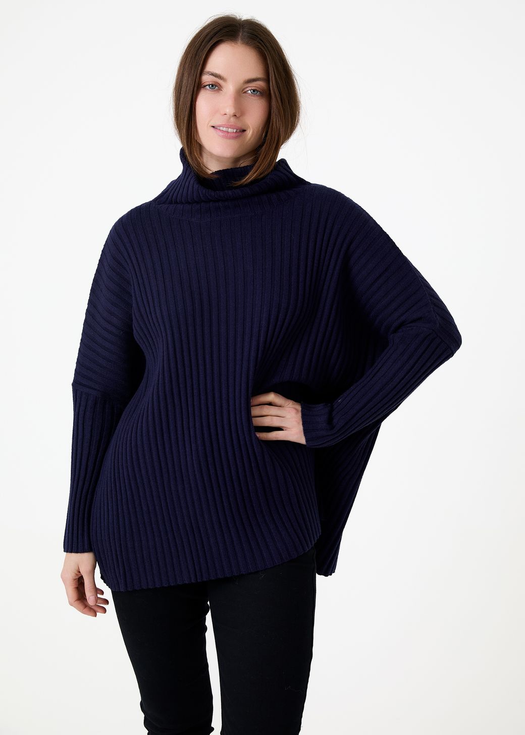 Chunky Rib Roll Neck Jumper