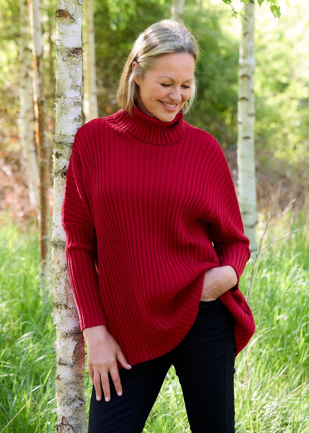 Chunky Rib Roll Neck Jumper