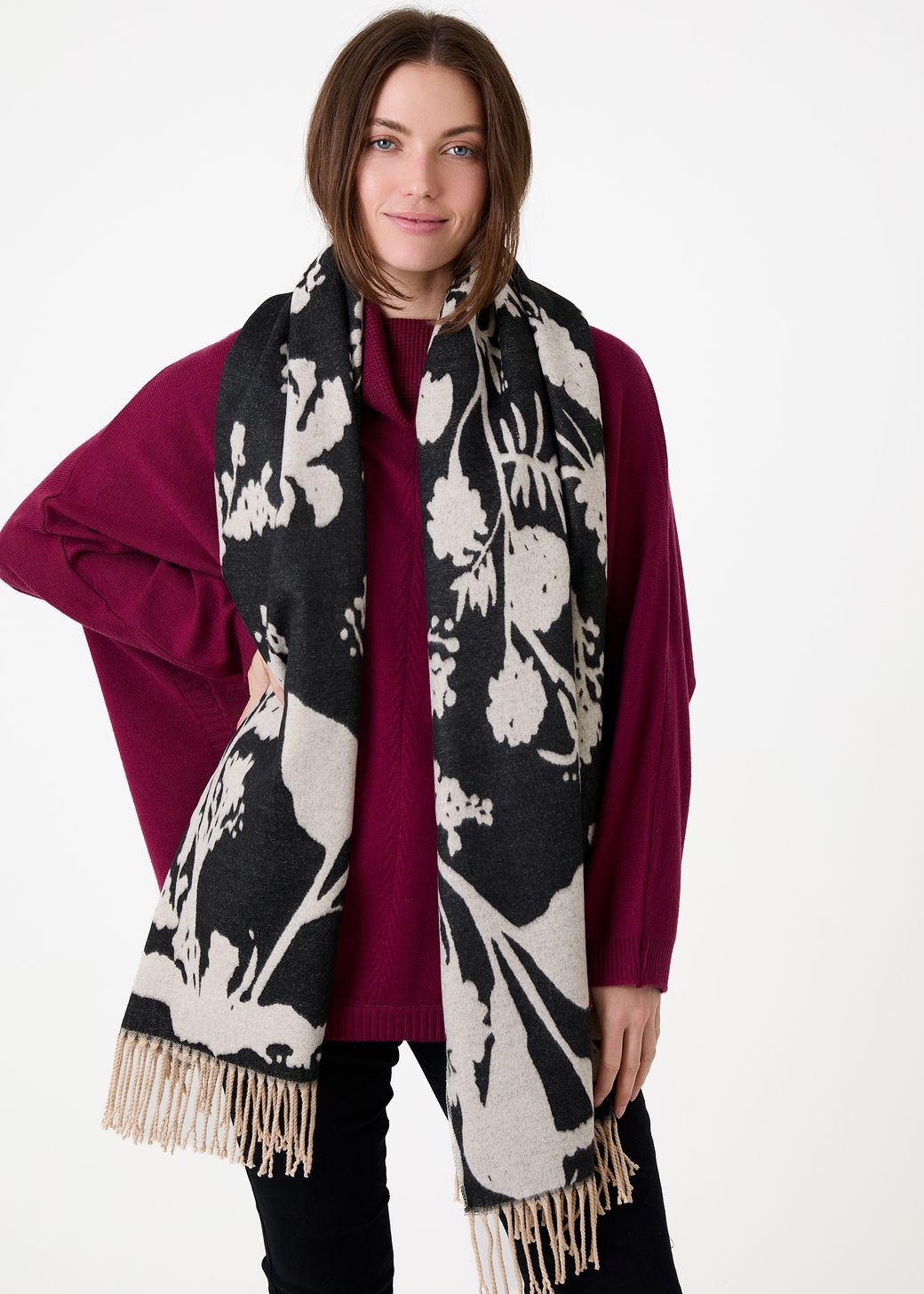 Floral Jacquard Scarf