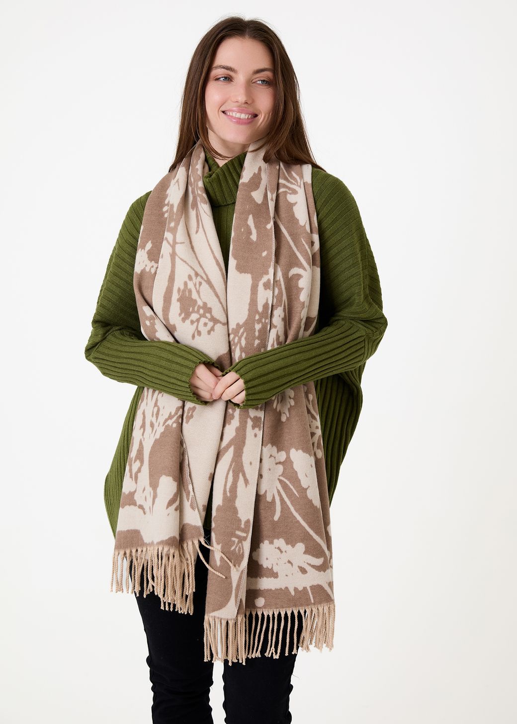 Floral Jacquard Scarf
