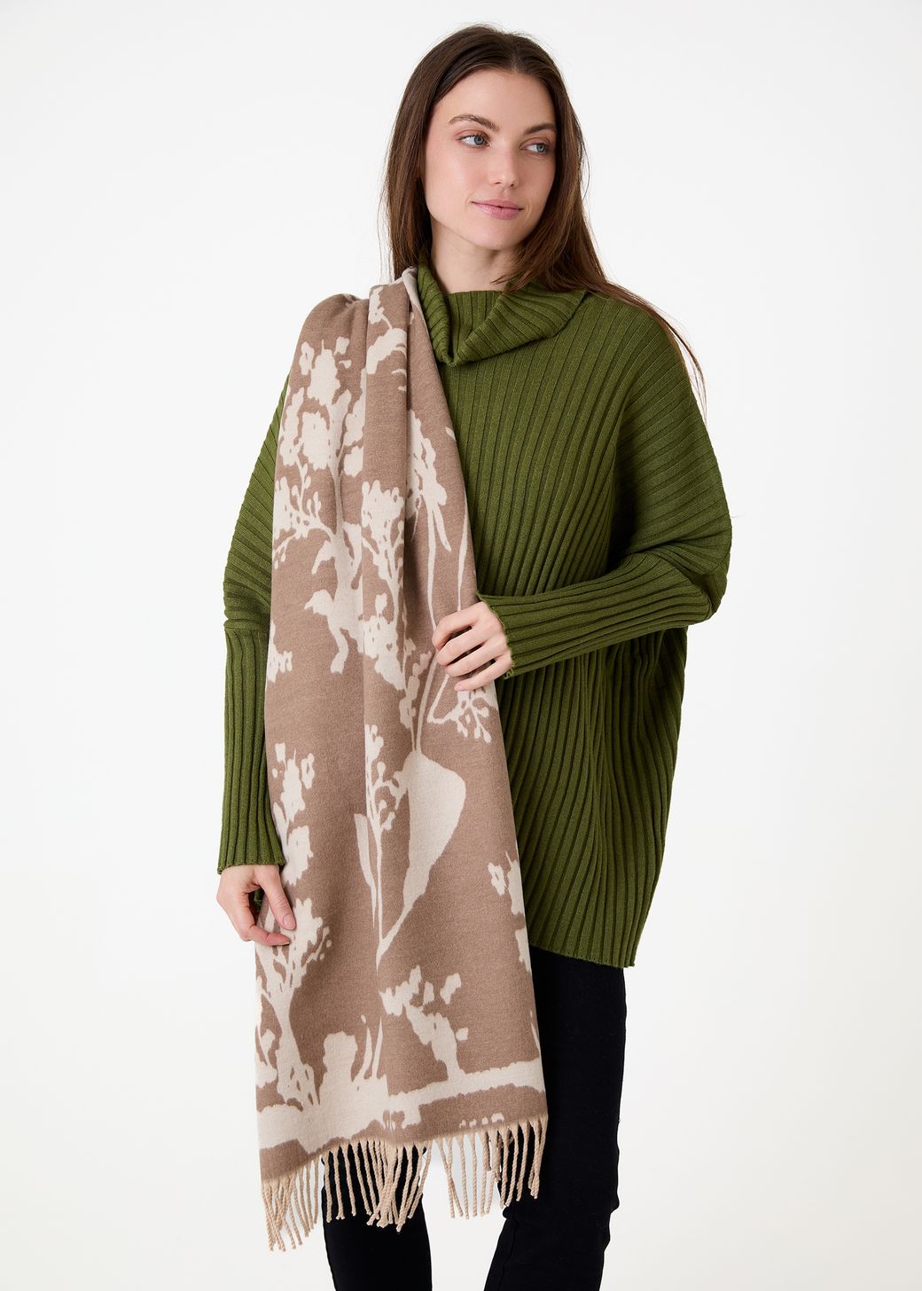 Floral Jacquard Scarf