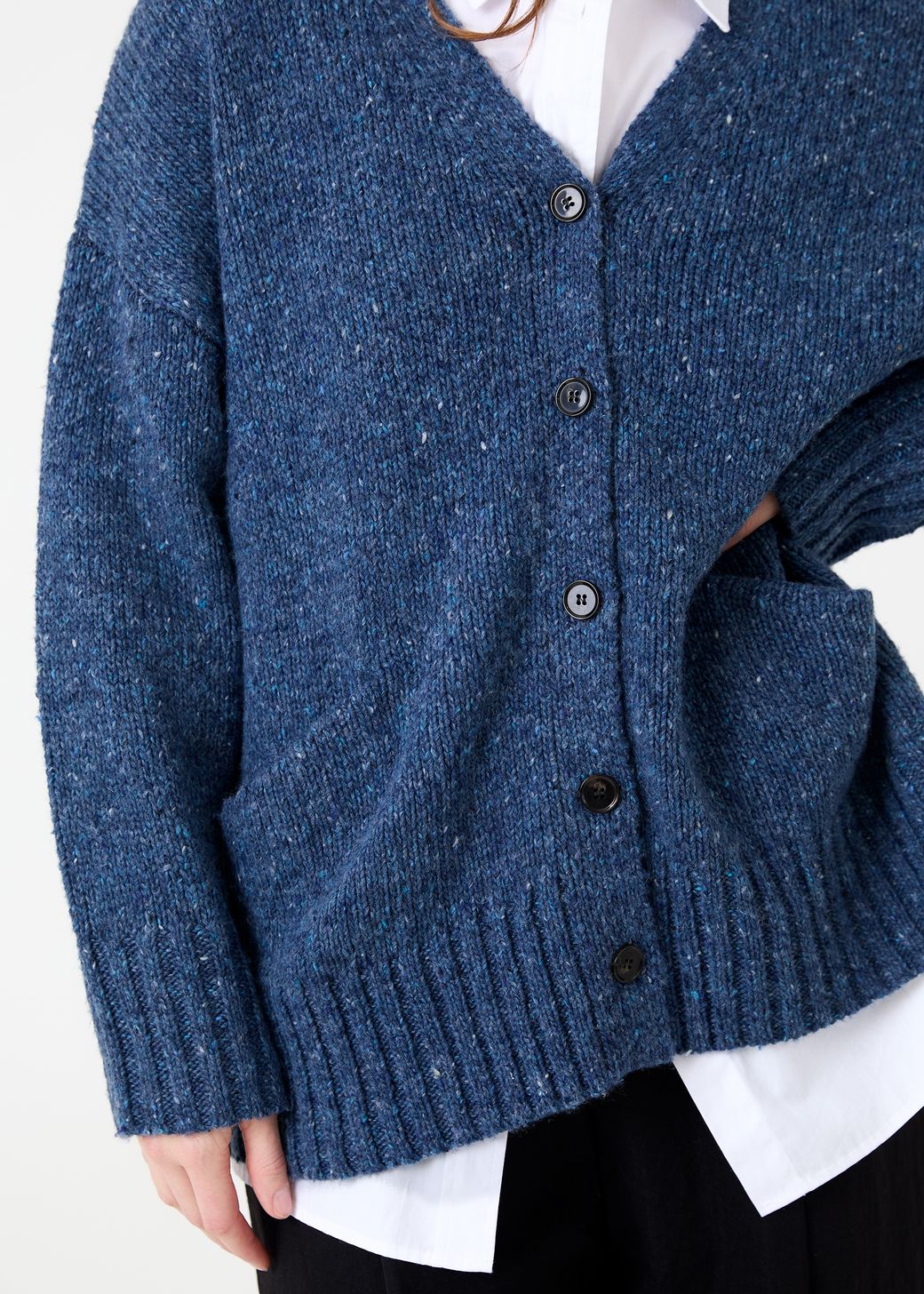 Soft Nep V-Neck Cardigan