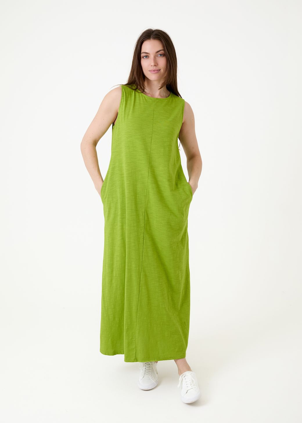 Slub Jersey A-Line Maxi Dress