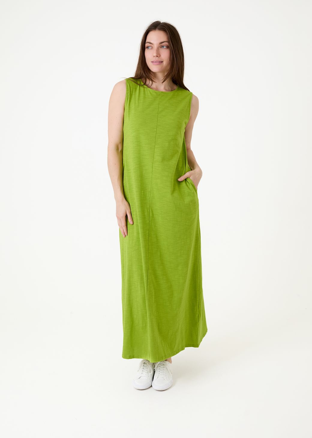 Slub Jersey A-Line Maxi Dress