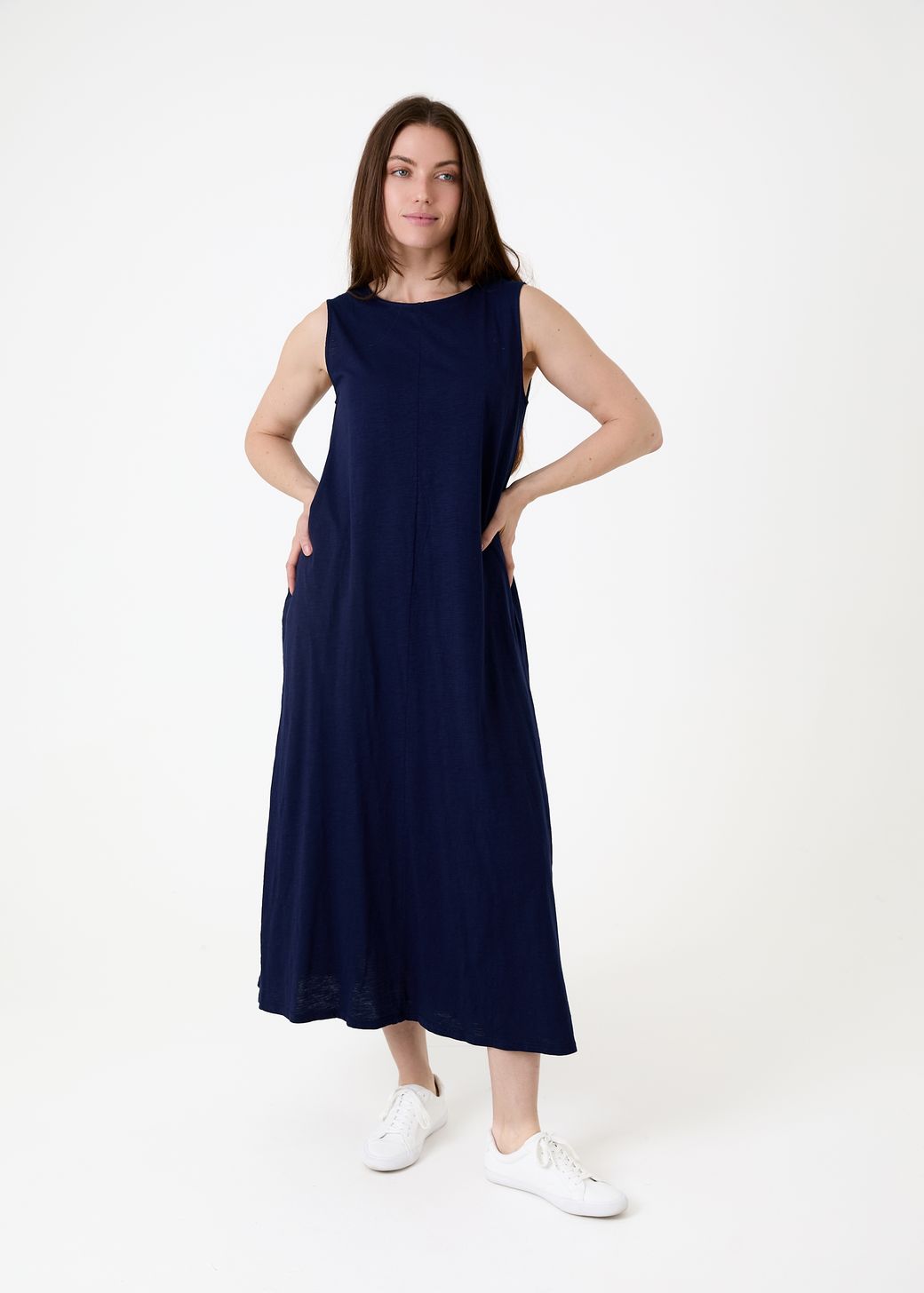 Slub Jersey A-Line Maxi Dress
