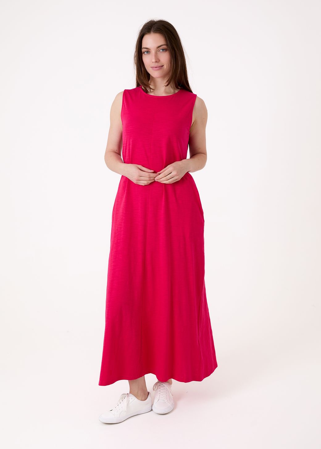 Slub Jersey A-Line Maxi Dress