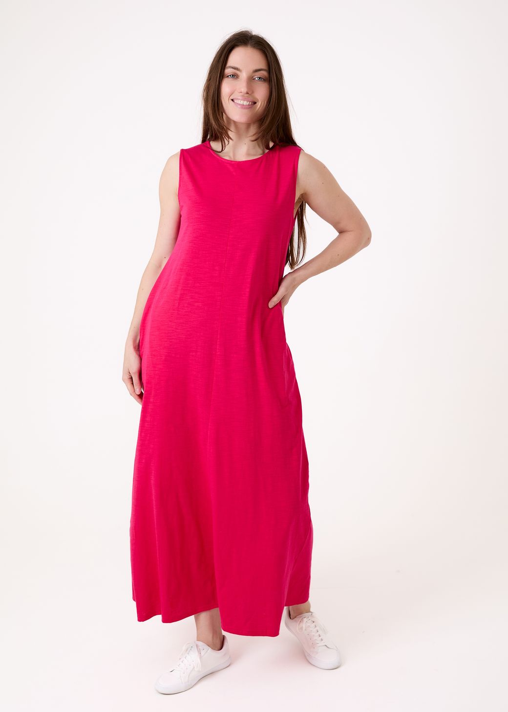 Slub Jersey A-Line Maxi Dress