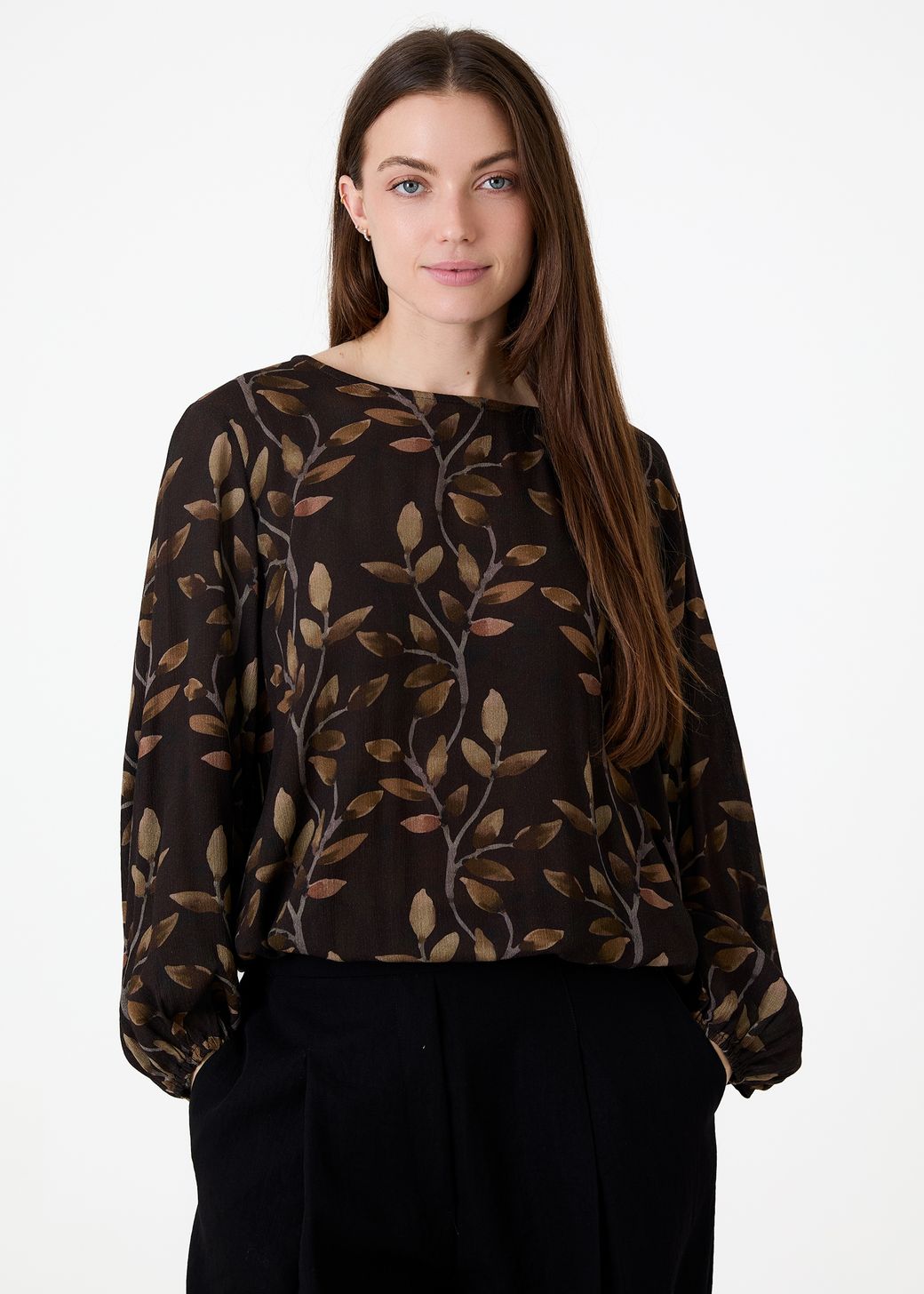 Watercolour Vines Elasticated Hem Blouse