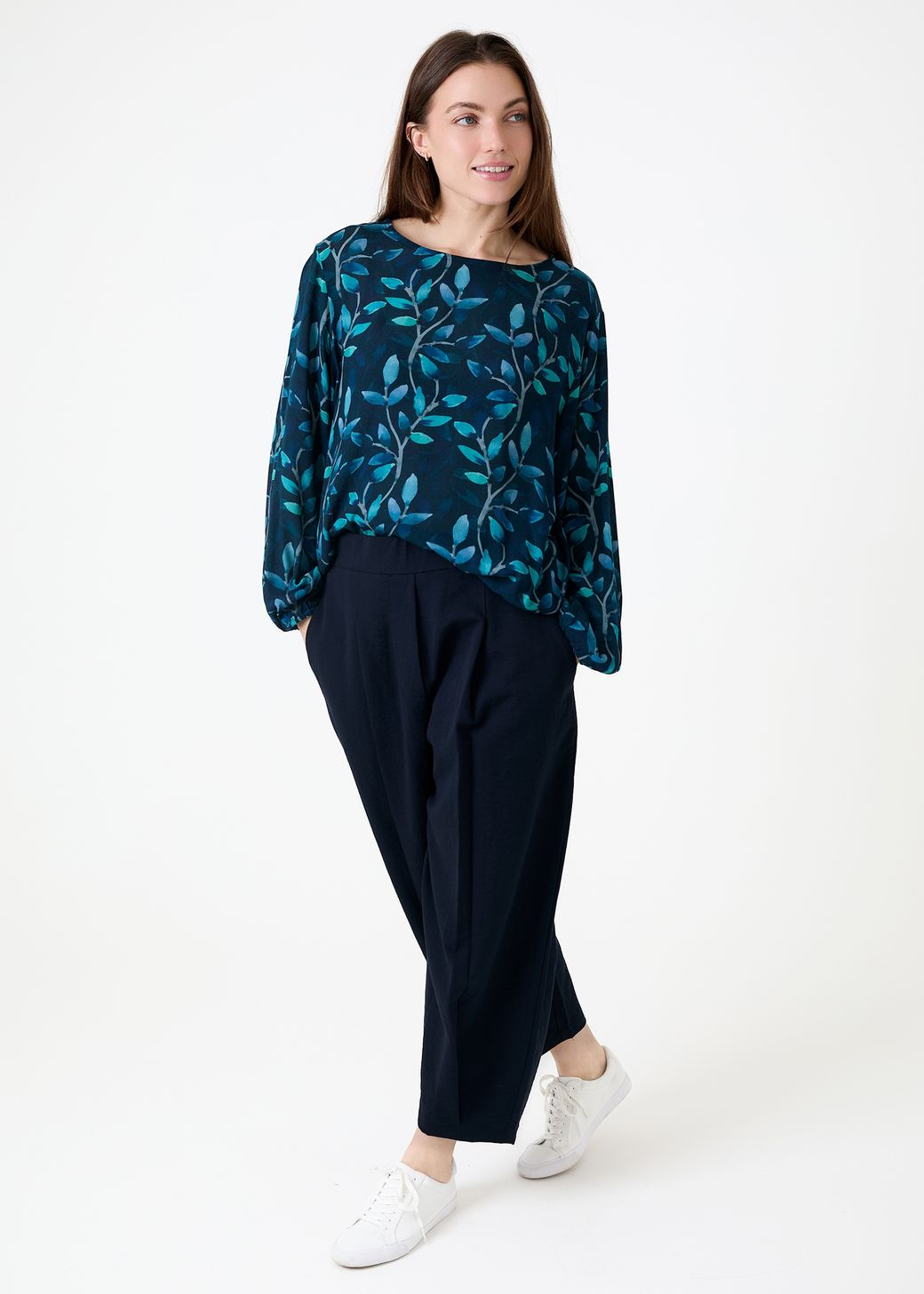 Watercolour Vines Elasticated Hem Blouse