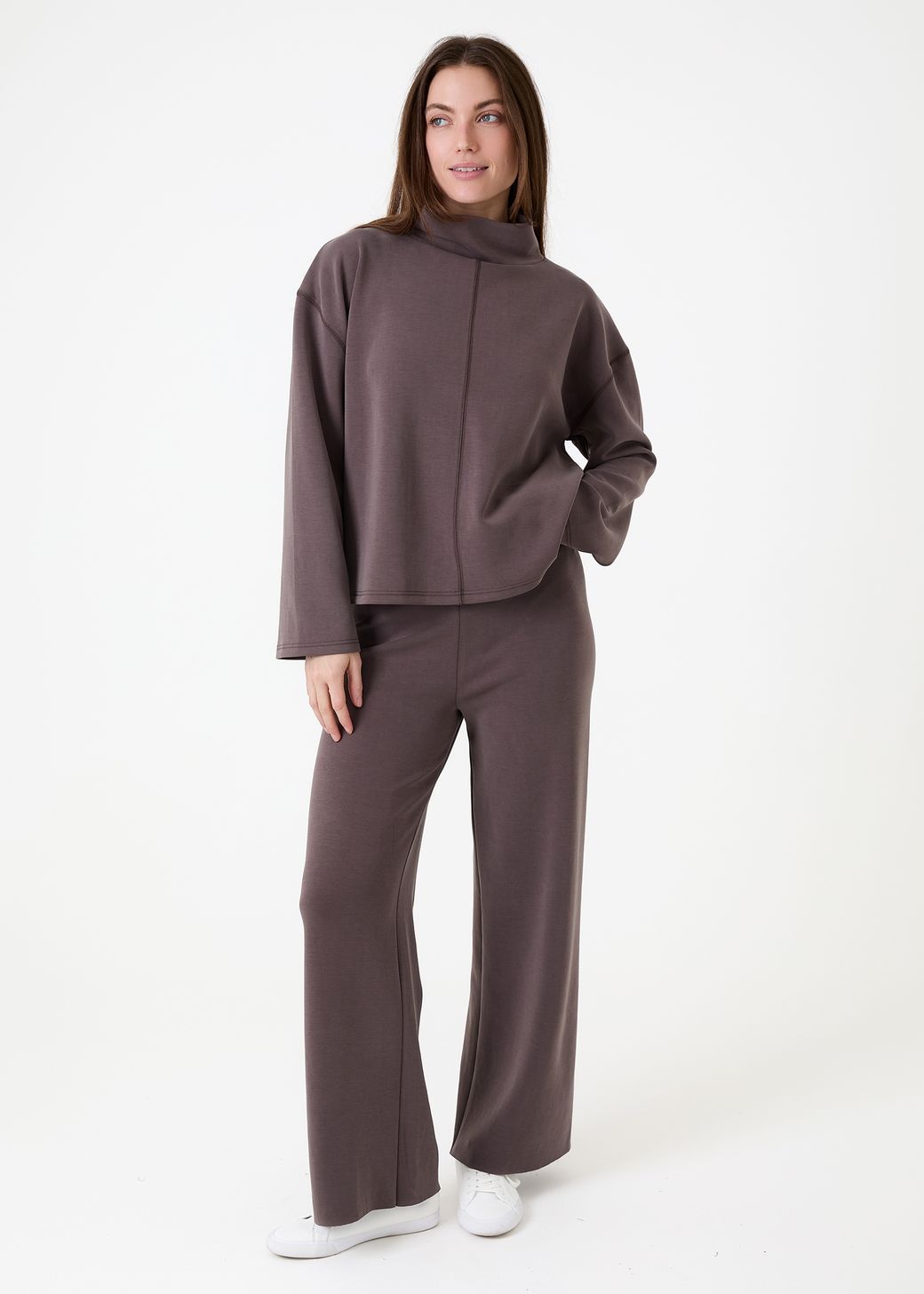 Luxe Jersey Funnel Neck Sweatshirt