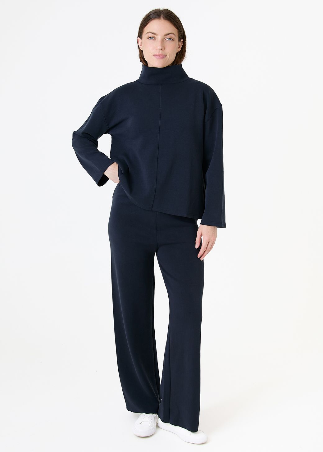 Luxe Jersey Funnel Neck Sweatshirt