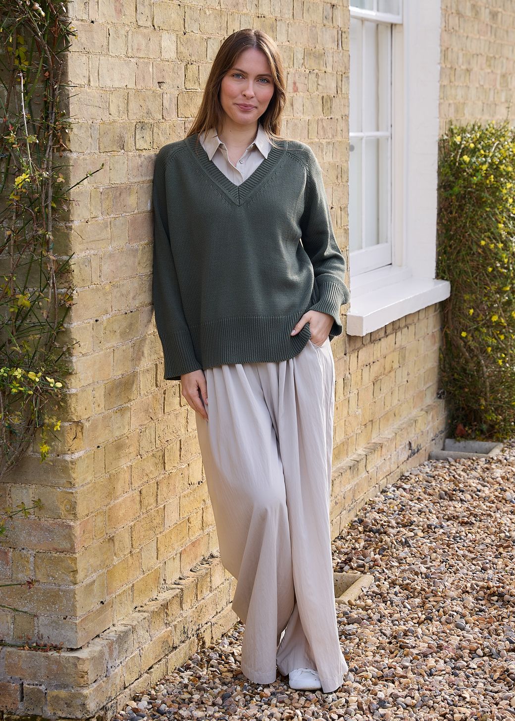 Wide Leg Pleated Palazzo Trousers