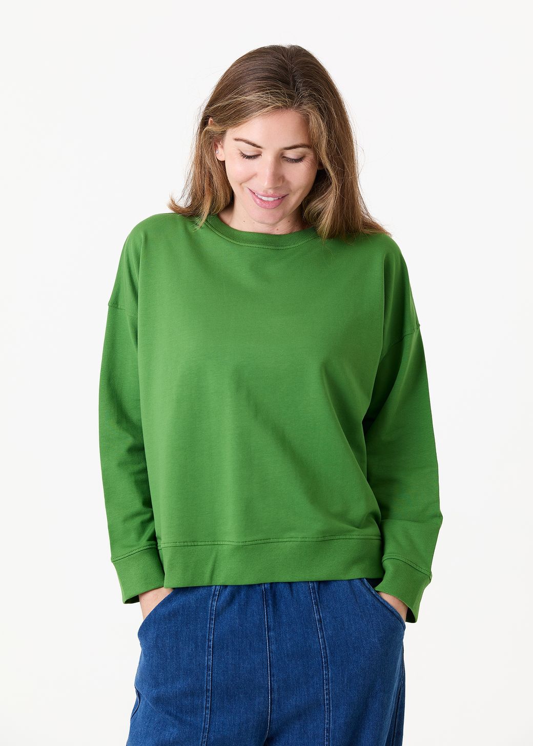 Crew Neck Drop Shoulder Sweatshirt