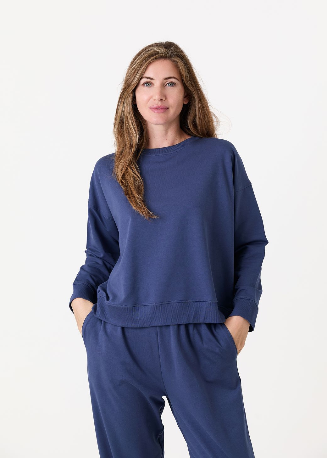 Crew Neck Drop Shoulder Sweatshirt