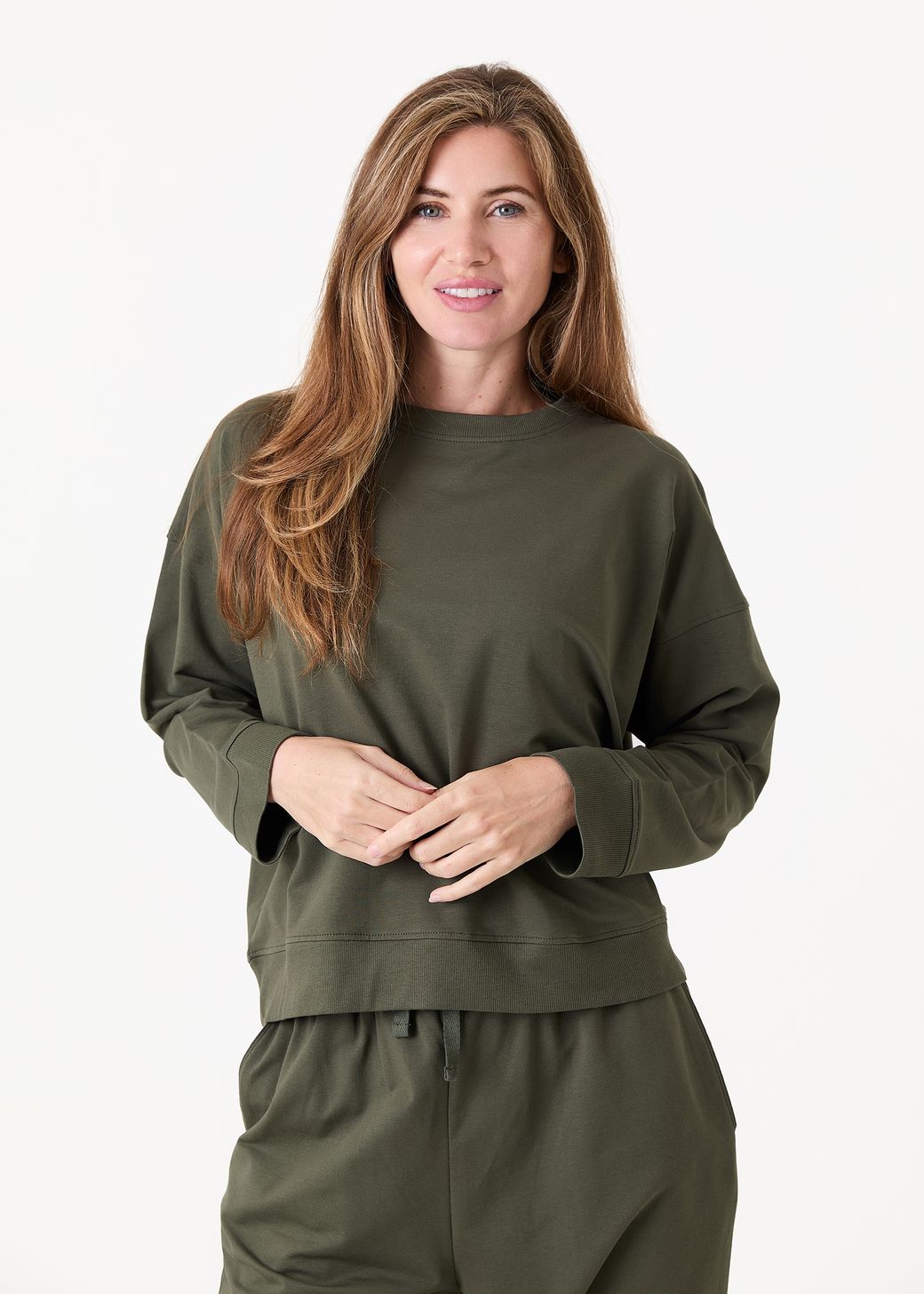 Crew Neck Drop Shoulder Sweatshirt