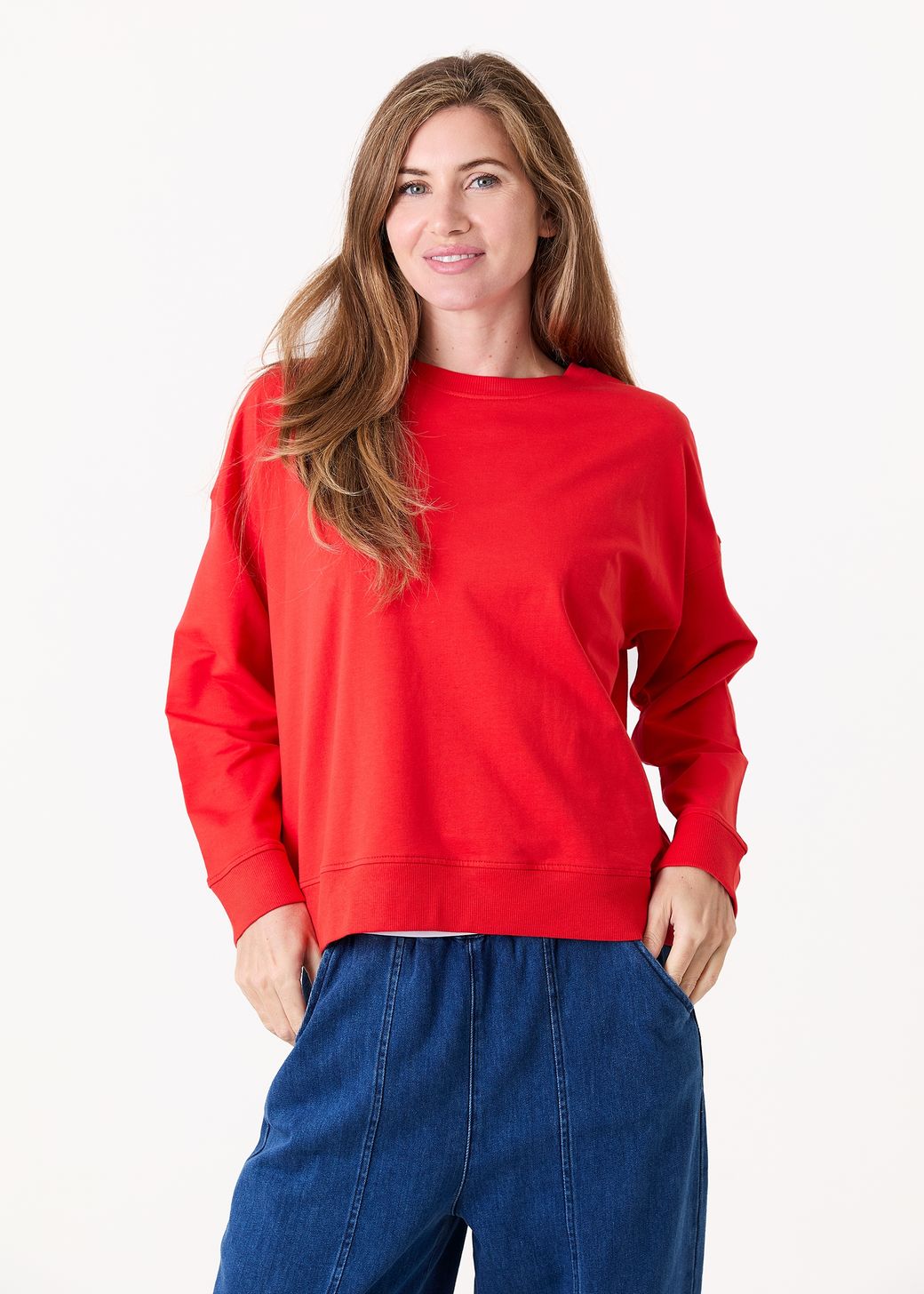 Crew Neck Drop Shoulder Sweatshirt