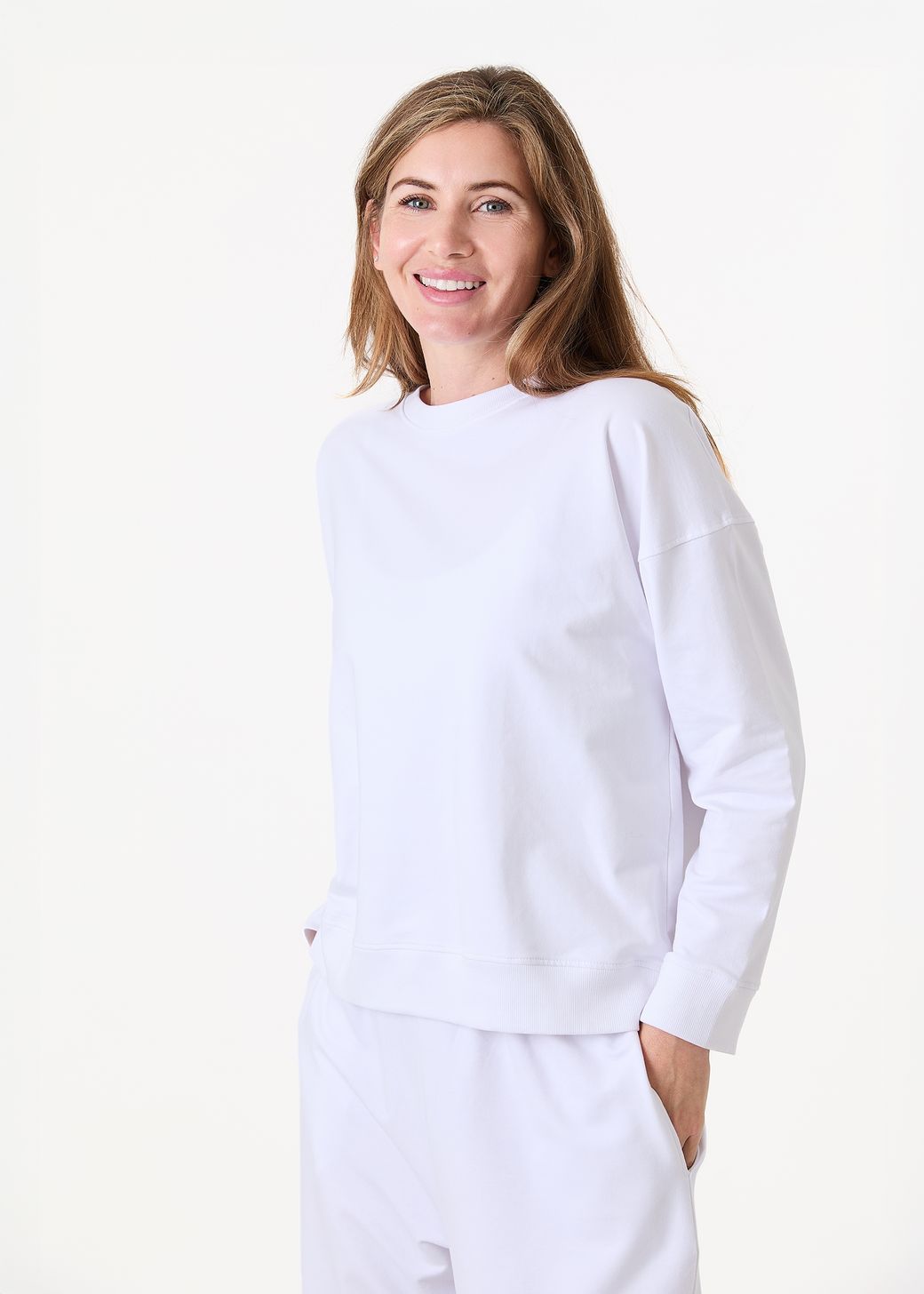 Crew Neck Drop Shoulder Sweatshirt