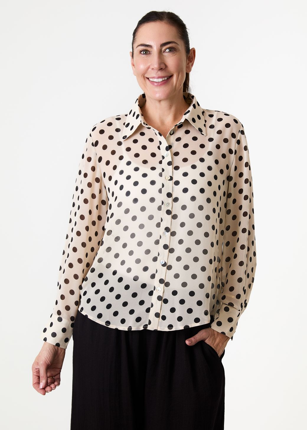 Polka Dot Button Through Shirt