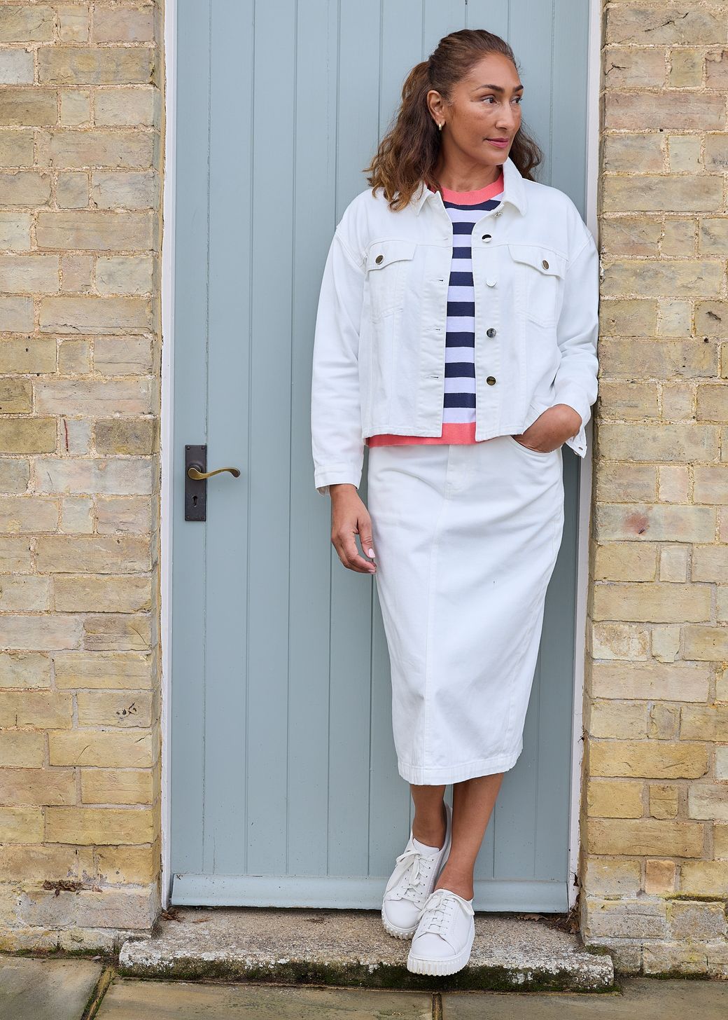 Cotton Twill Boxy Collar Jacket