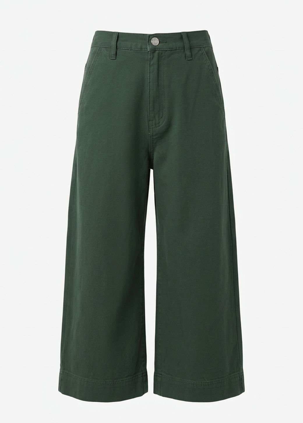 Cotton Twill Cropped Wide Leg Elasticated Back Jean