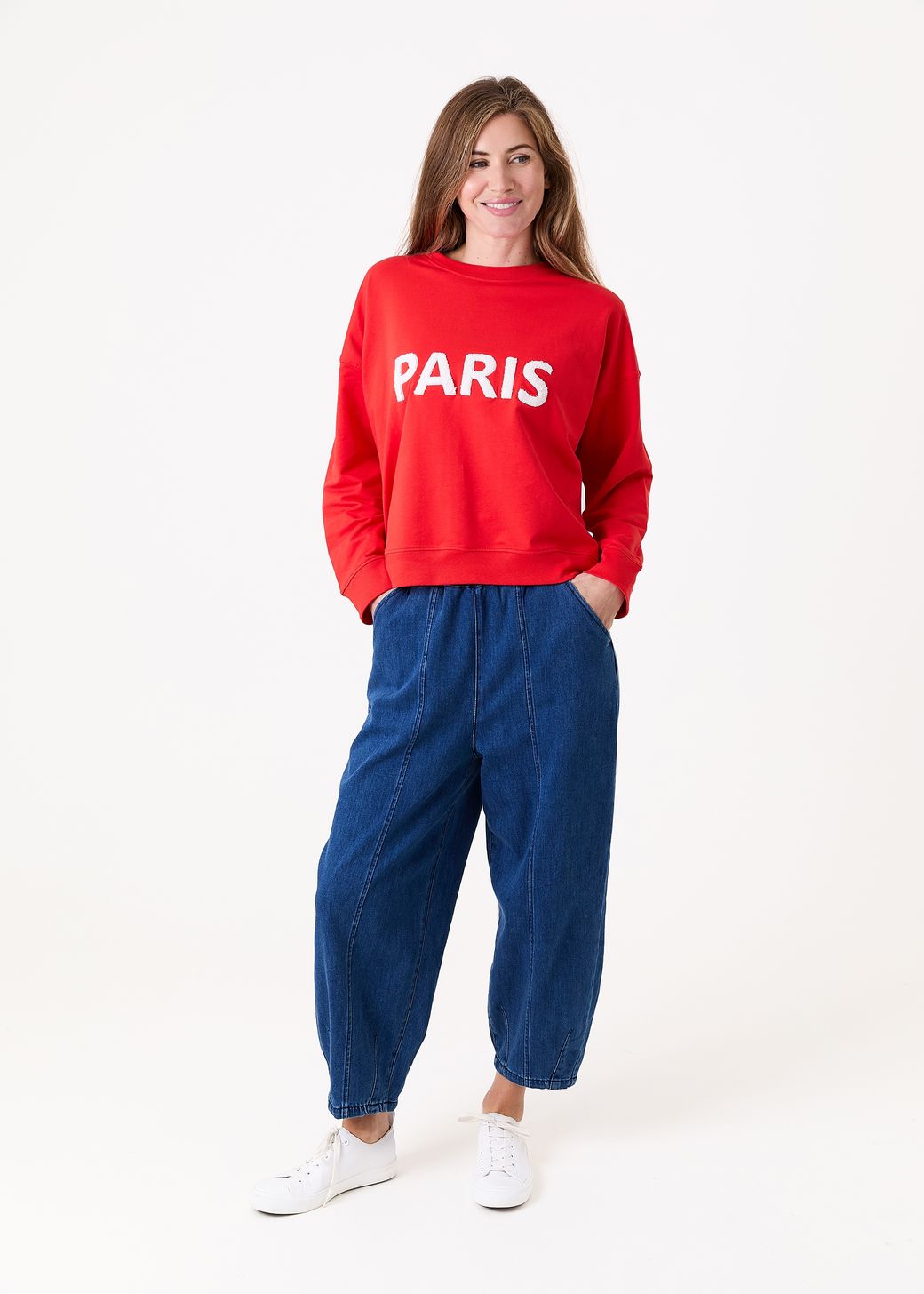 Denim Barrel Leg Trouser
