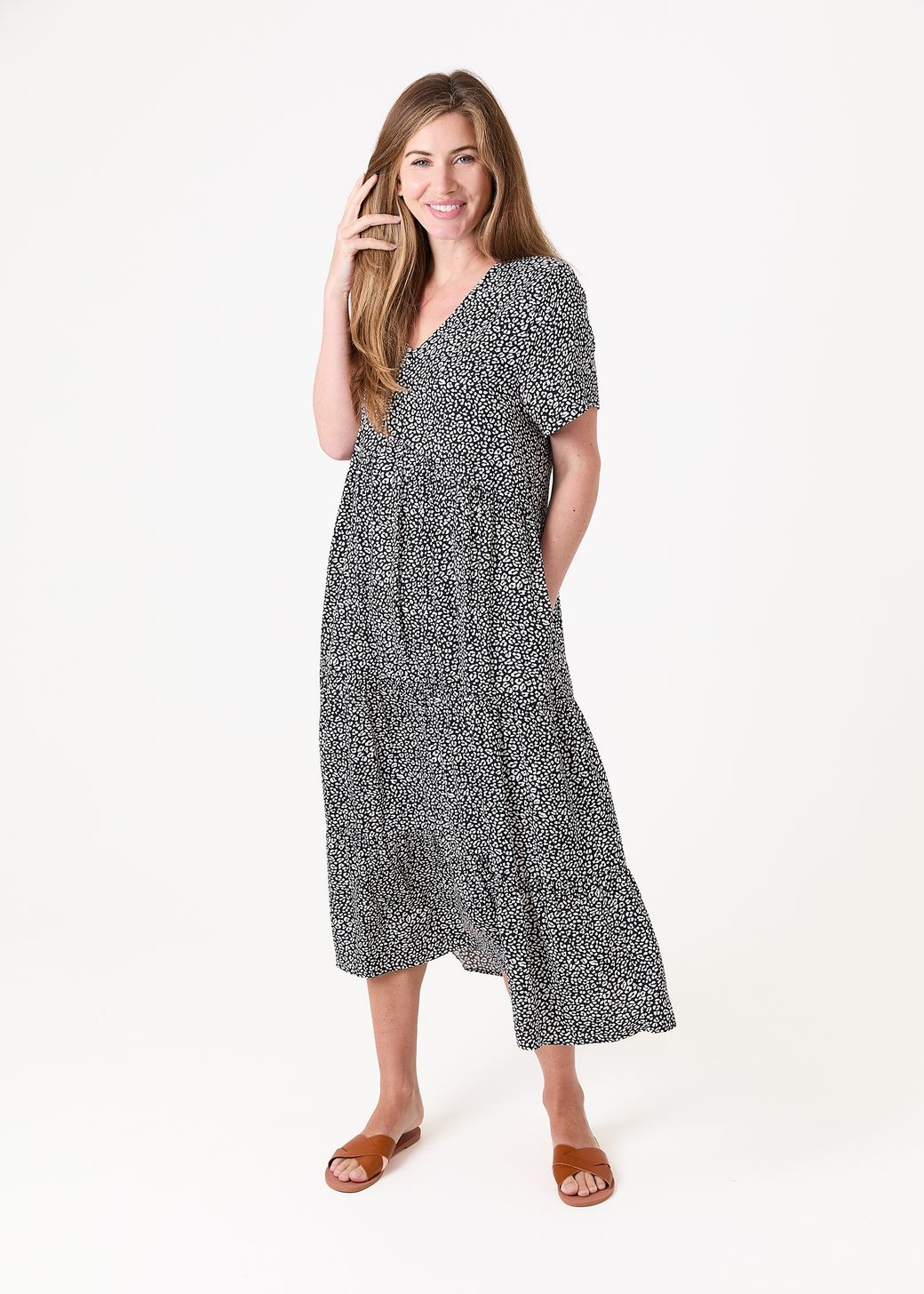 Mini Leopard Print Tiered Dress