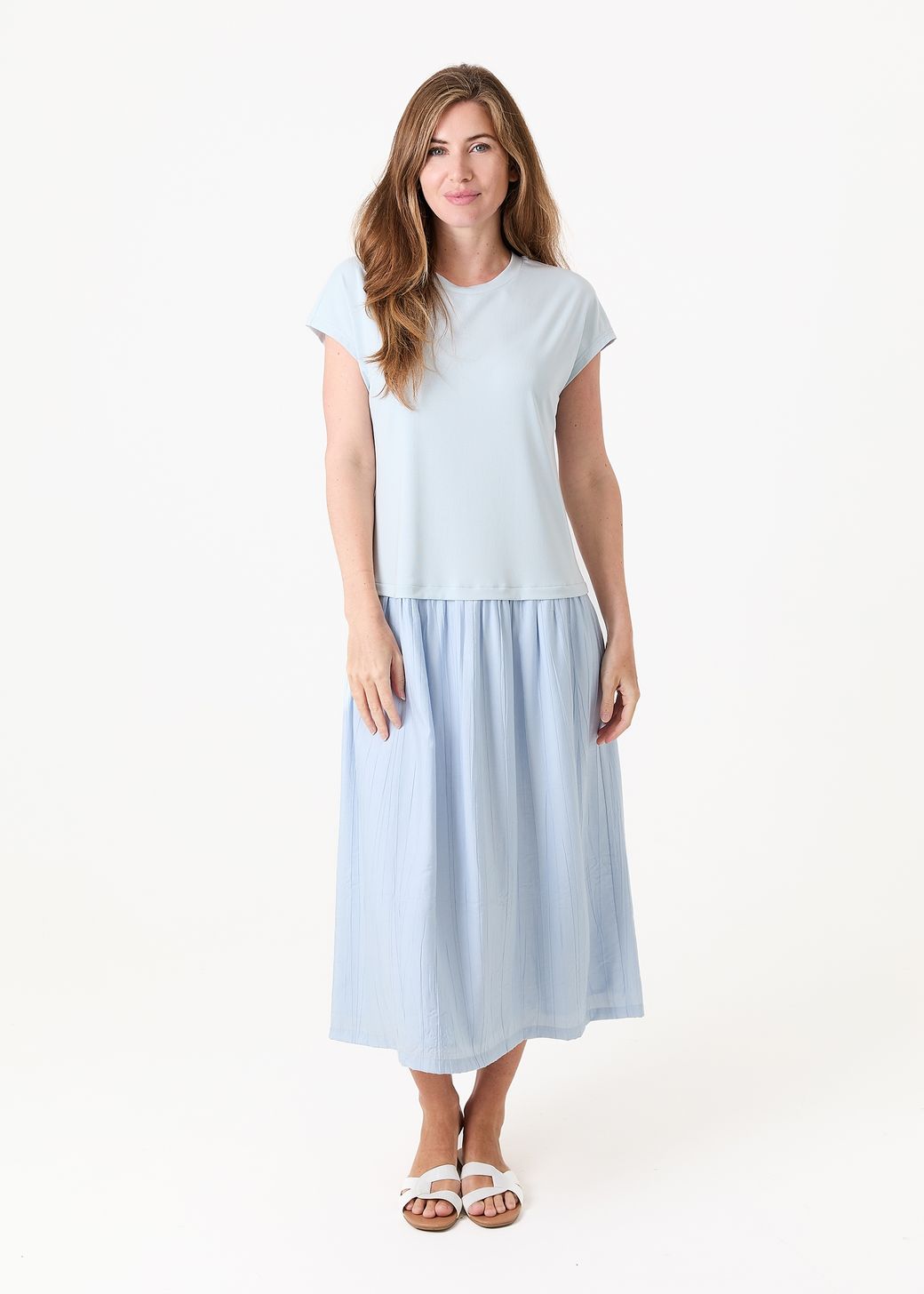 Plisse Skirt T-Shirt Dress