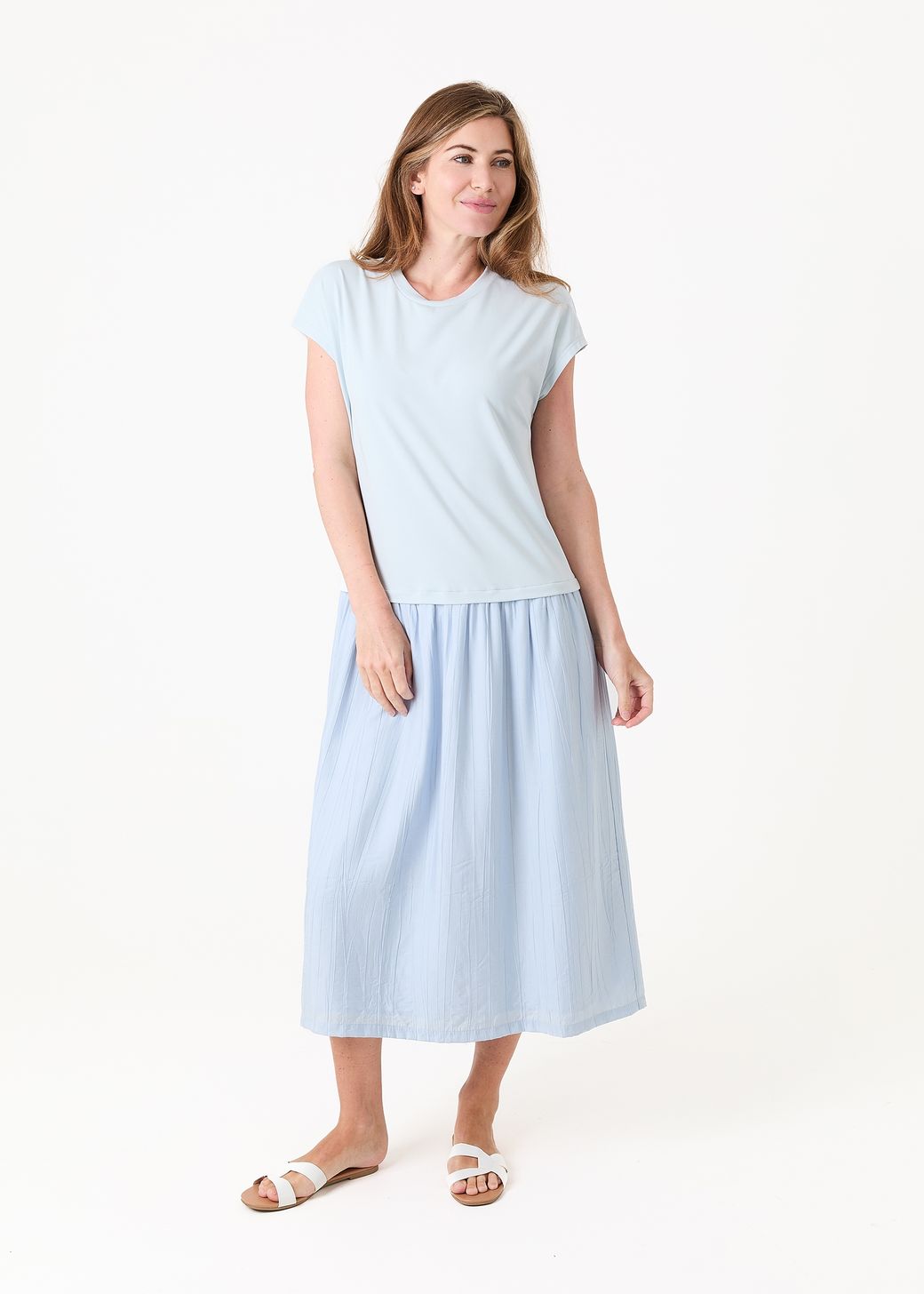 Plisse Skirt T-Shirt Dress