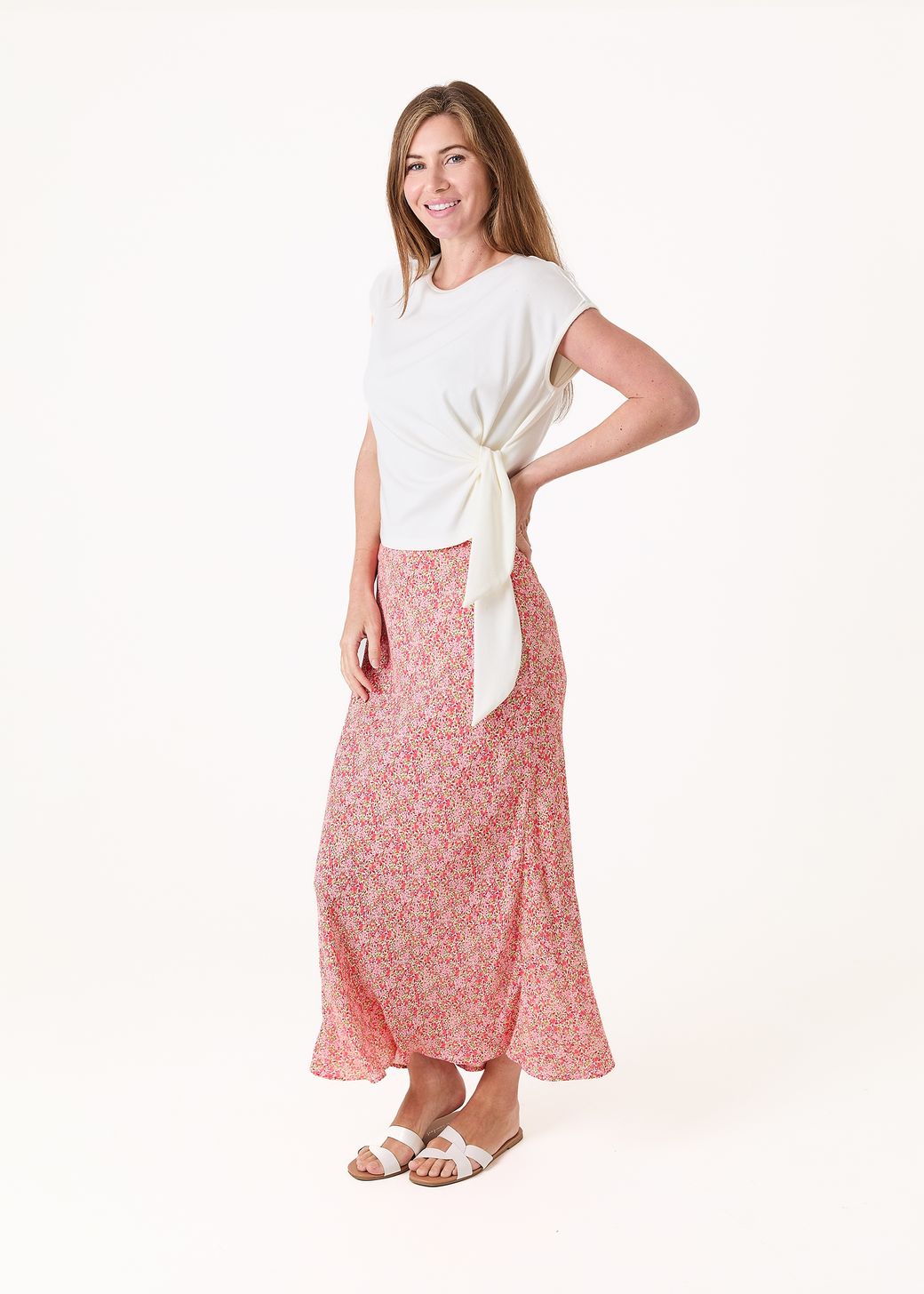Ditsy Blossom Bias Cut Skirt