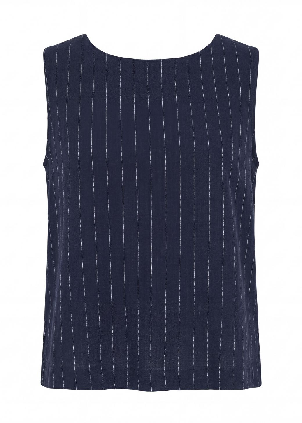 Linen Pinstripe Button Back Vest