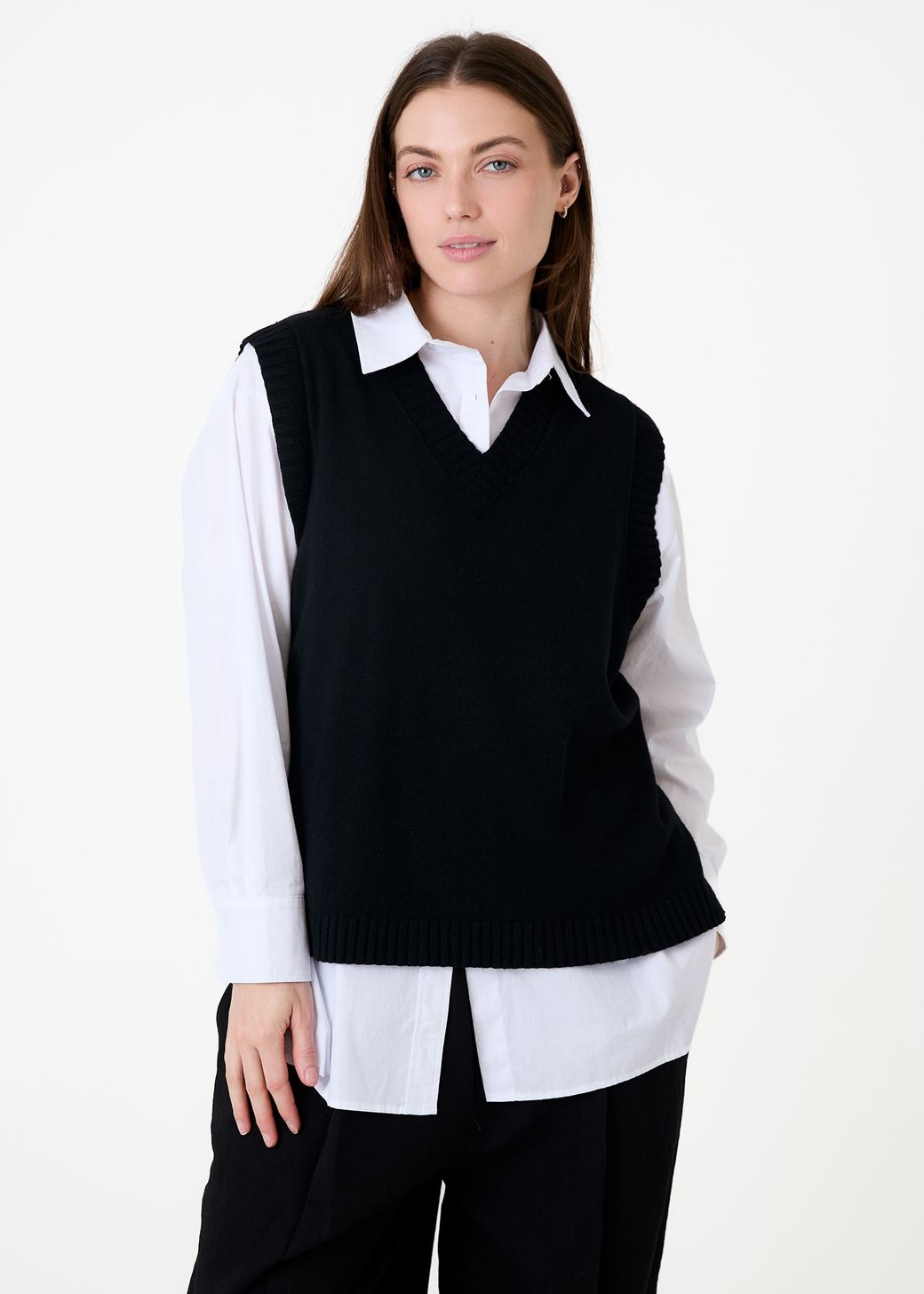 Cashmere Like V Neck Tank Top