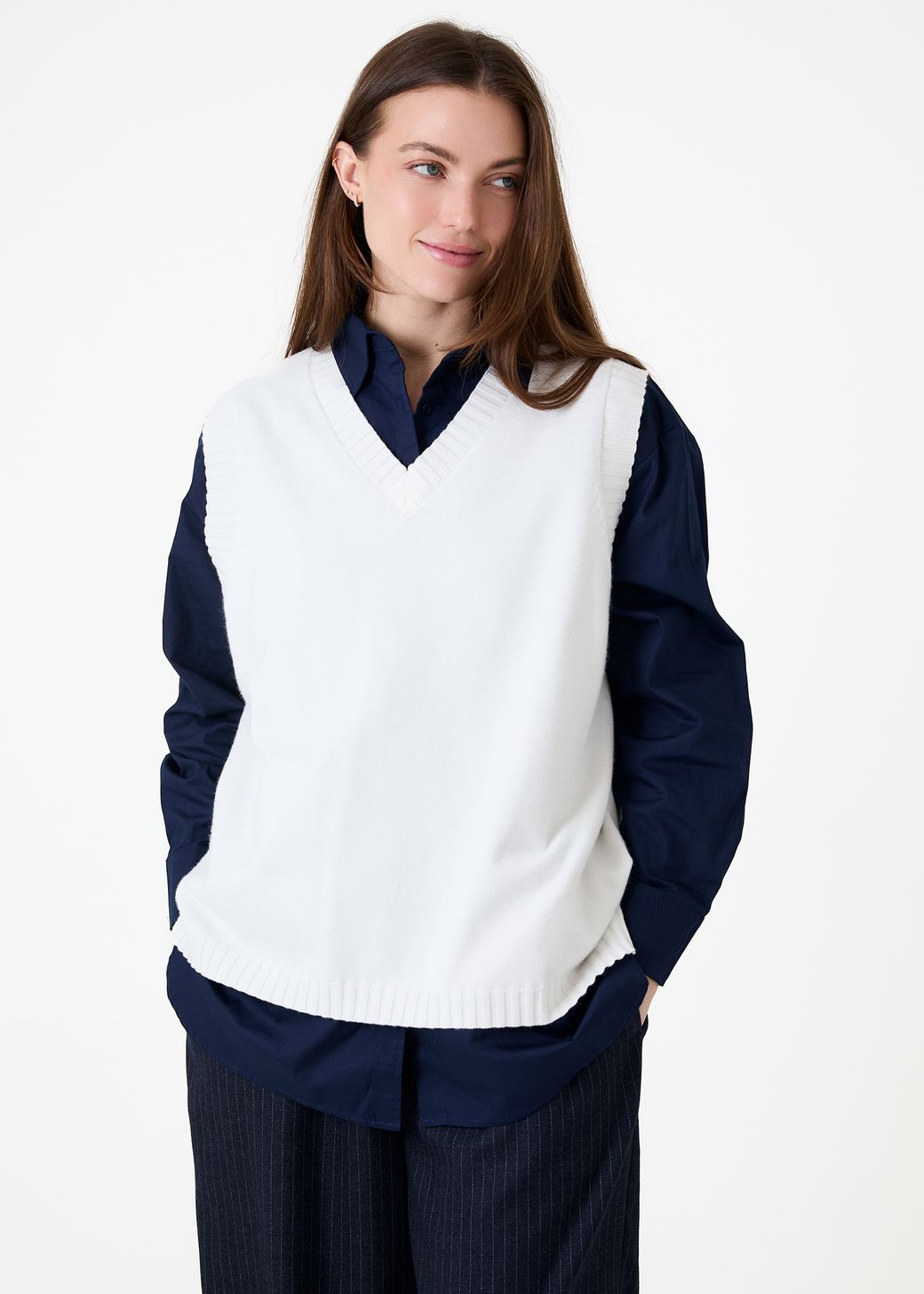 Cashmere Like V Neck Tank Top