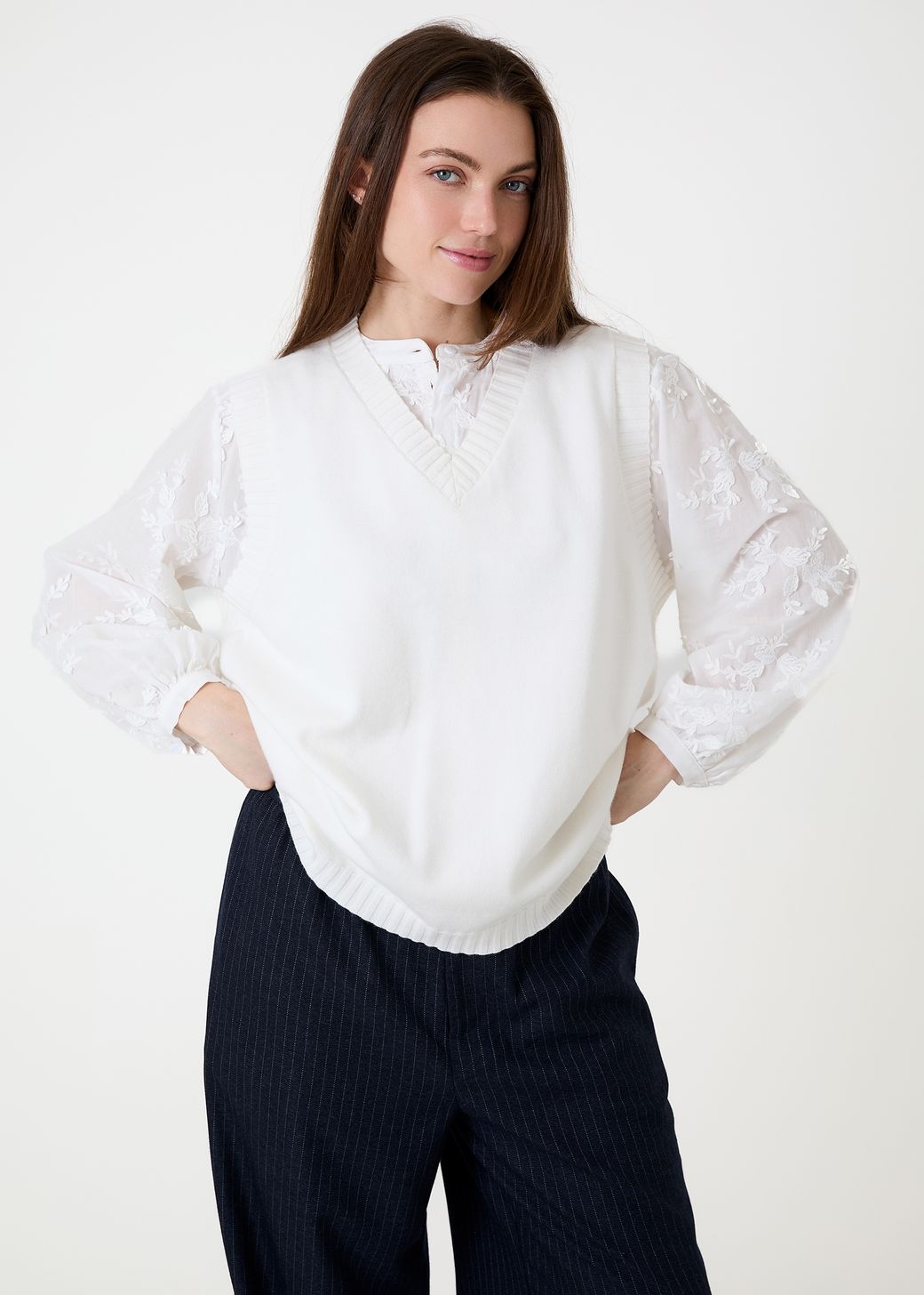 Cashmere Like V Neck Tank Top