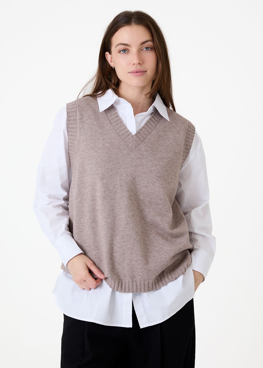 Cashmere Like V Neck Tank Top