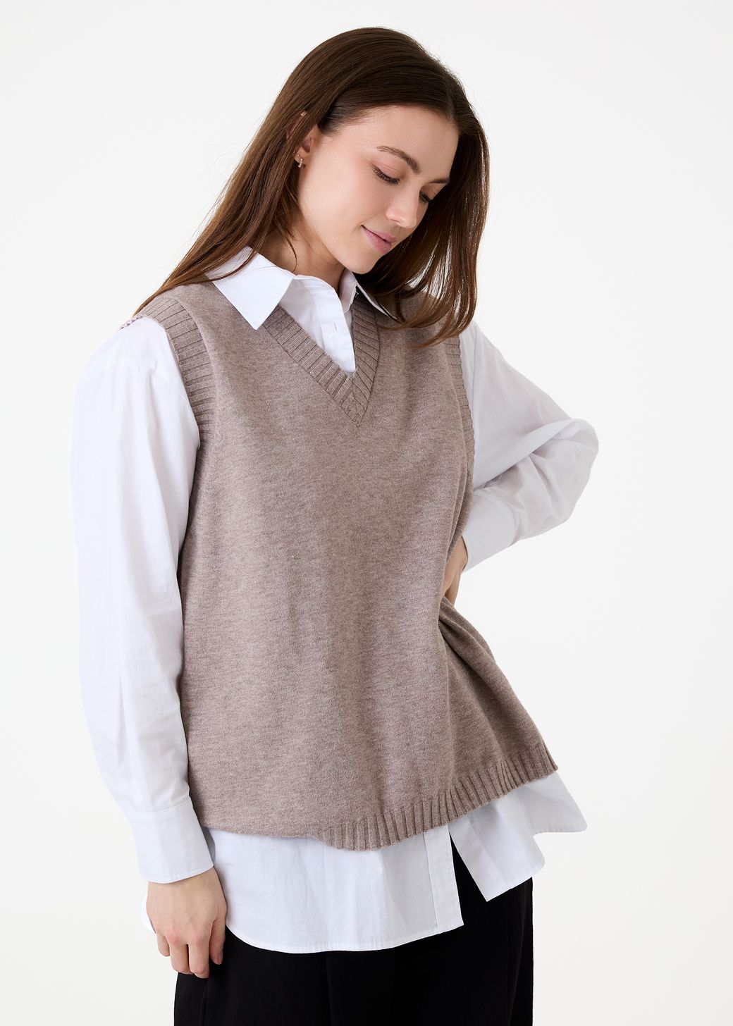 Cashmere Like V Neck Tank Top