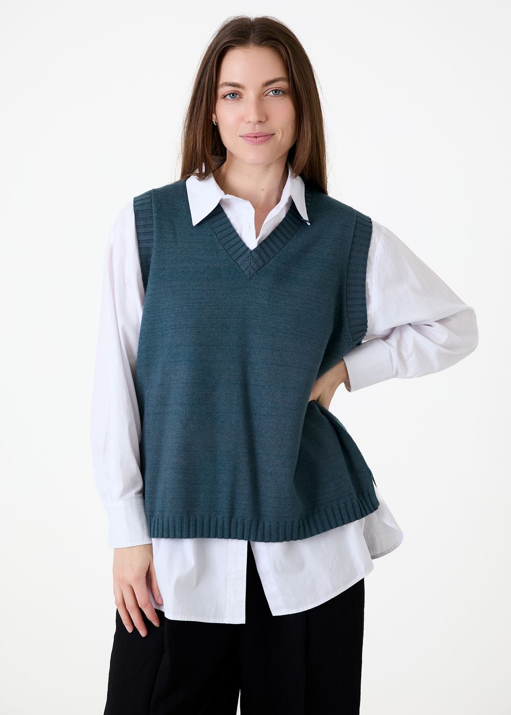 Cashmere Like V Neck Tank Top