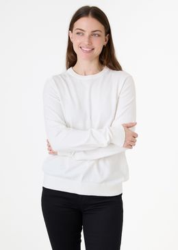 Cashmere Like C/Nk L/Sleeve Jumper - Ivory - front view