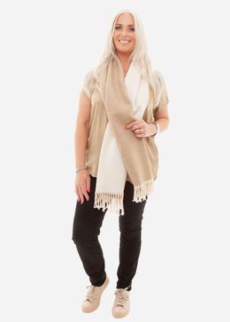 Plain Doubleface Scarf - Camel - front view