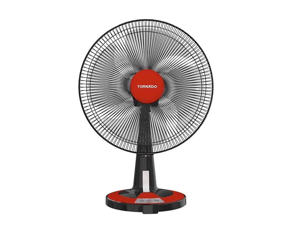 TORNADO Desk Fan 16 Inch 4 Blades Black x Red TDF16