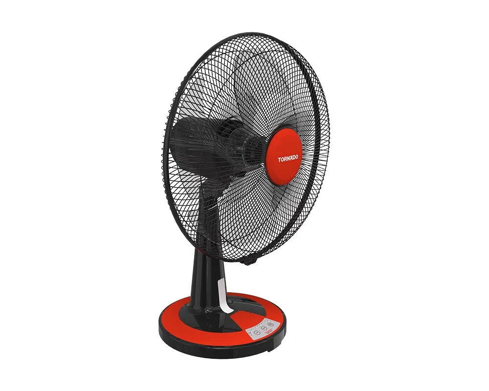 TORNADO Desk Fan 16 Inch 4 Blades Black x Red TDF16